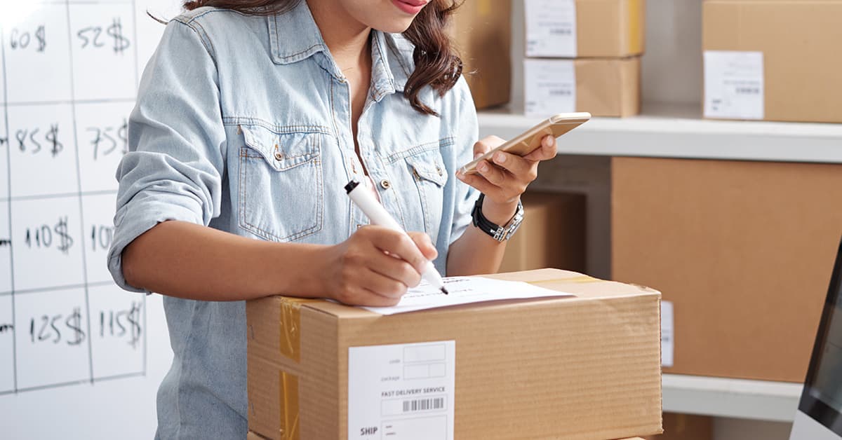 Returns processing desk with inspection checklist